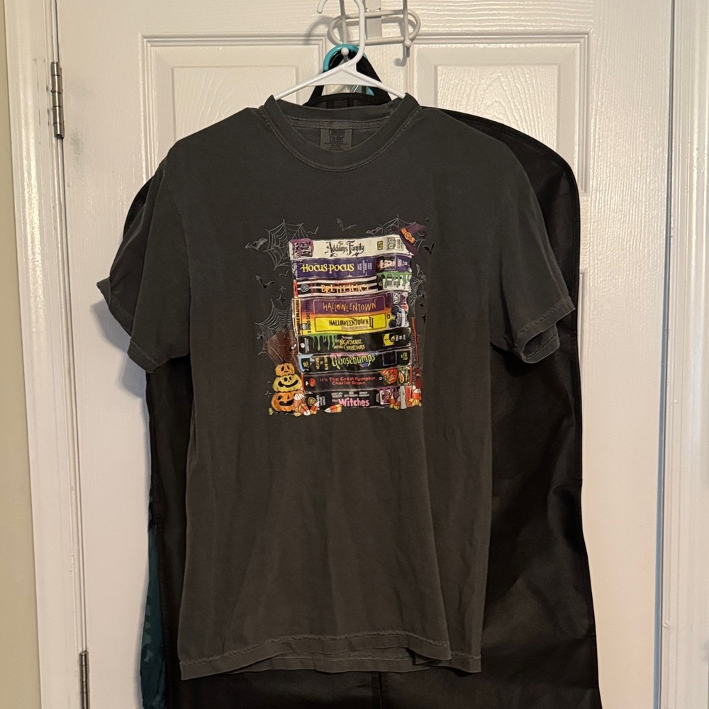 Grey Graphic Halloween Stack T-Shirt